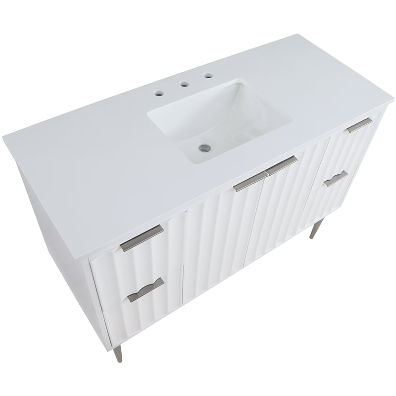 meridian furniture modernist white bathroom vanity