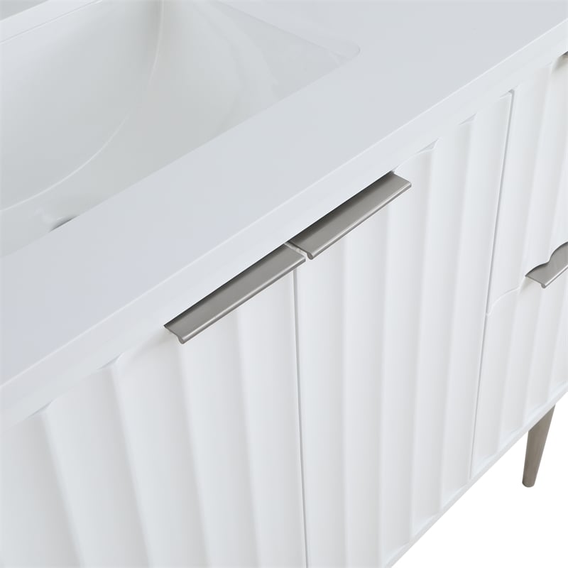 meridian furniture modernist white bathroom vanity