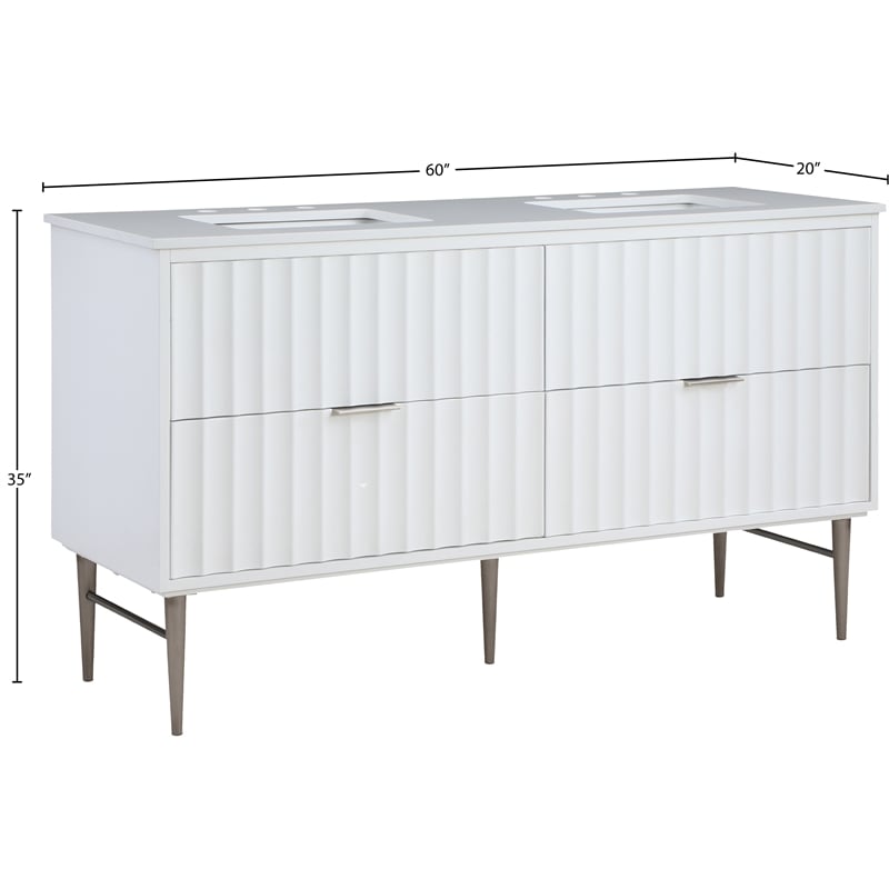 Meridian Furniture Modernist White Bathroom Vanity