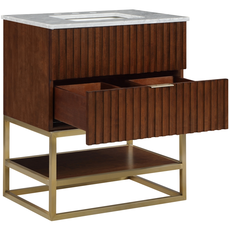 Meridian Furniture Monad Walnut Bathroom Vanity