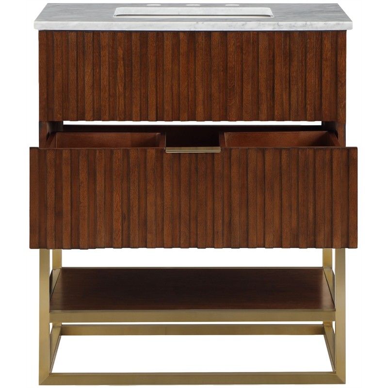 Meridian Furniture Monad Walnut Bathroom Vanity