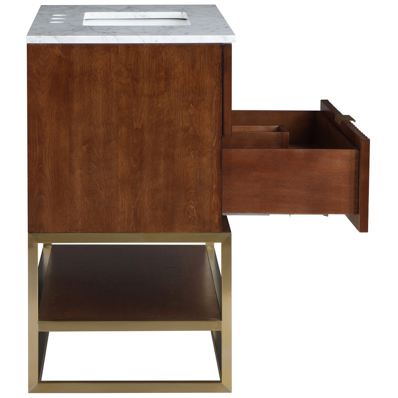 Meridian Furniture Monad Walnut Bathroom Vanity