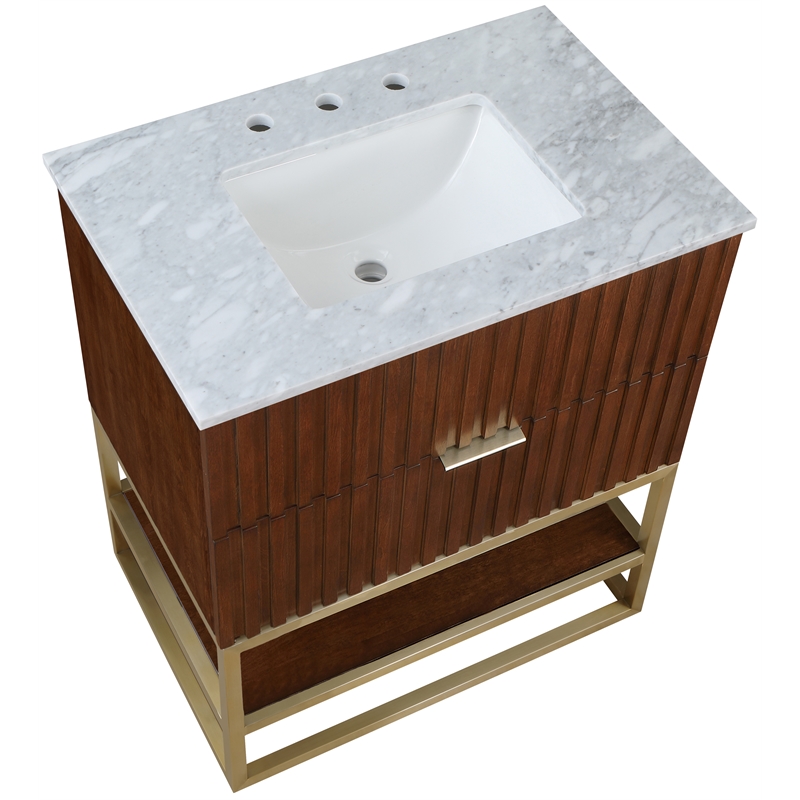 Meridian Furniture Monad Walnut Bathroom Vanity