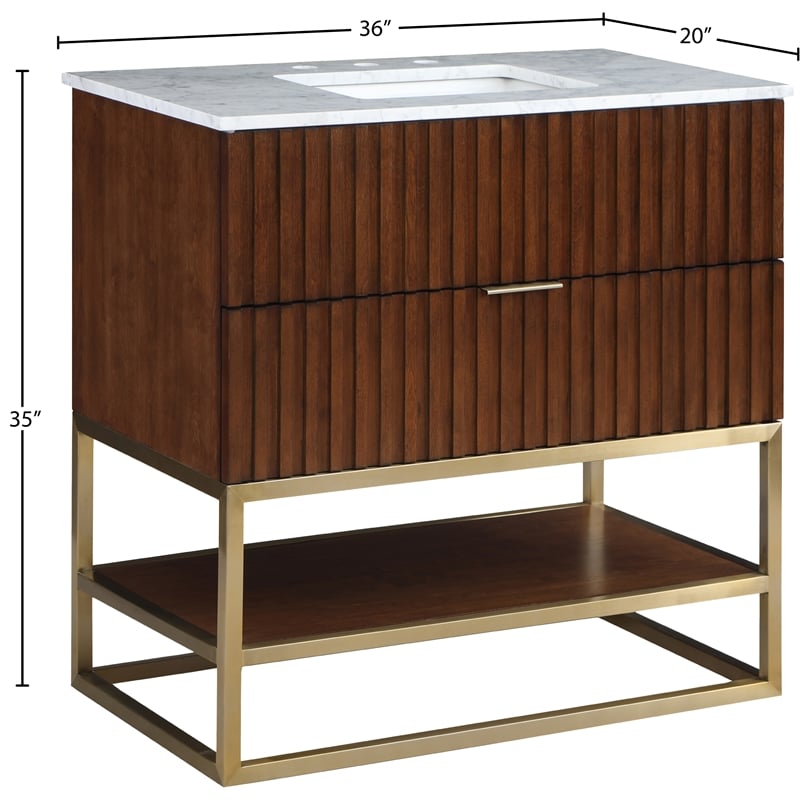 Meridian Furniture Monad Walnut Bathroom Vanity