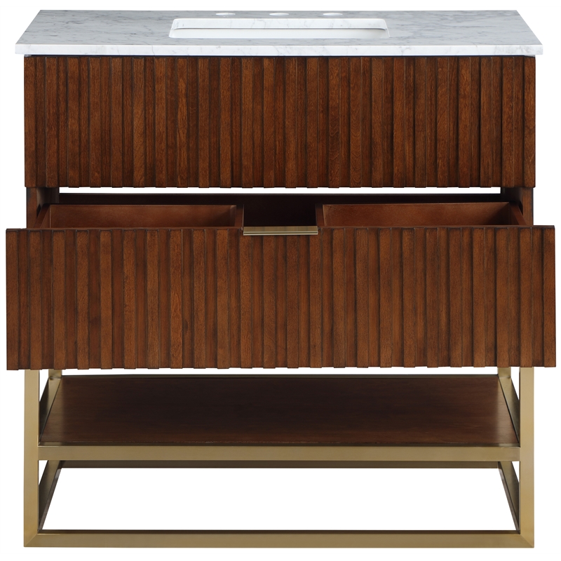 Meridian Furniture Monad Walnut Bathroom Vanity