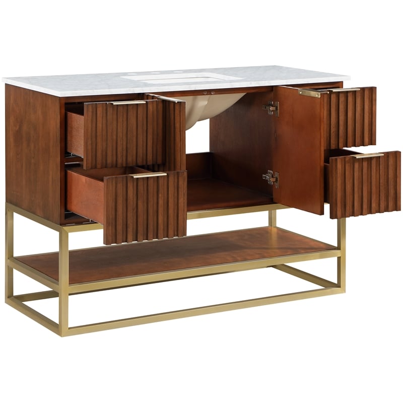 Meridian Furniture Monad Walnut Bathroom Vanity