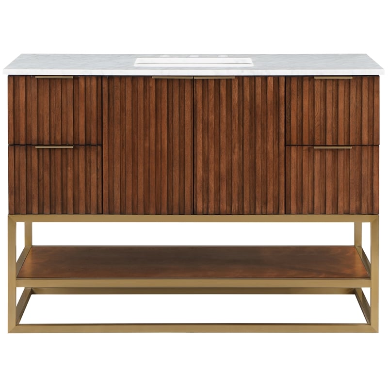 Meridian Furniture Monad Walnut Bathroom Vanity