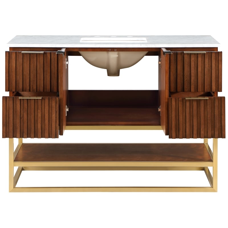 Meridian Furniture Monad Walnut Bathroom Vanity