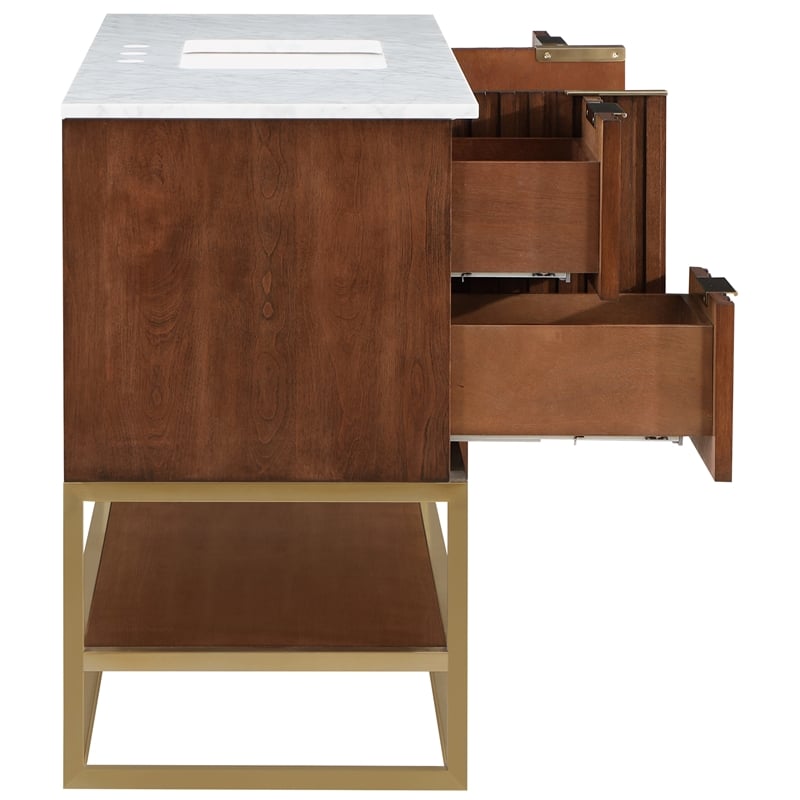 Meridian Furniture Monad Walnut Bathroom Vanity