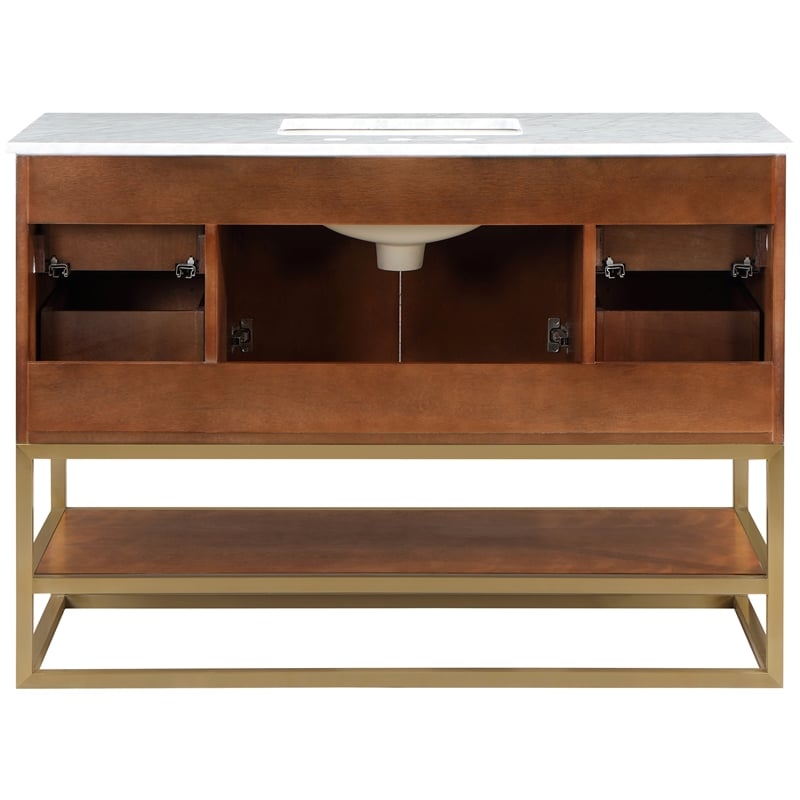 Meridian Furniture Monad Walnut Bathroom Vanity
