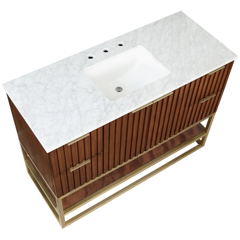 Meridian Furniture Monad Walnut Bathroom Vanity