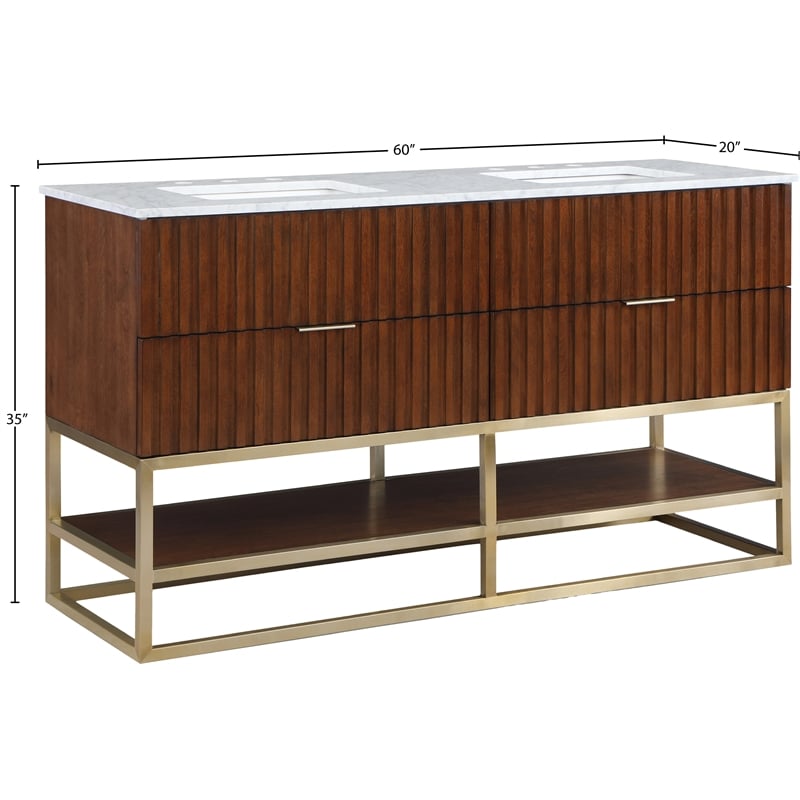 Meridian Furniture Monad Walnut Bathroom Vanity