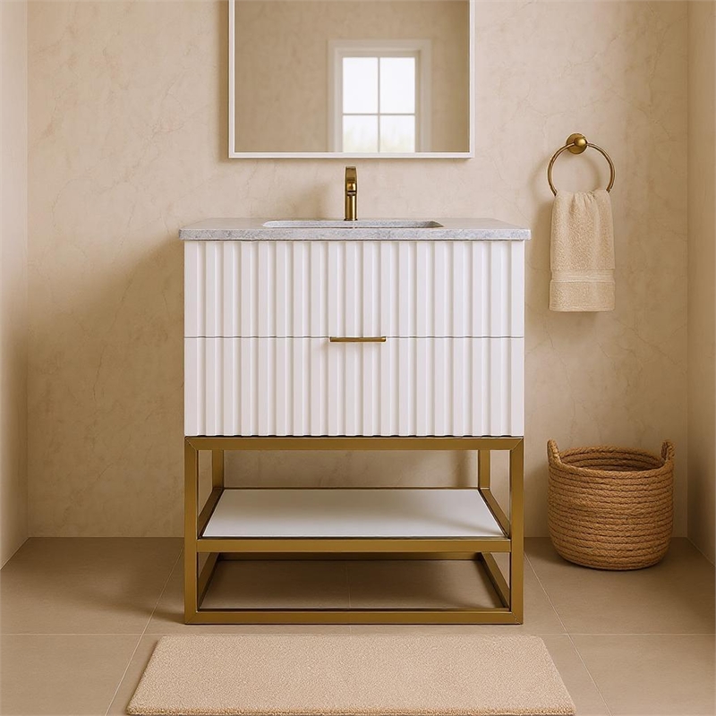 Meridian Furniture Monad White Bathroom Vanity