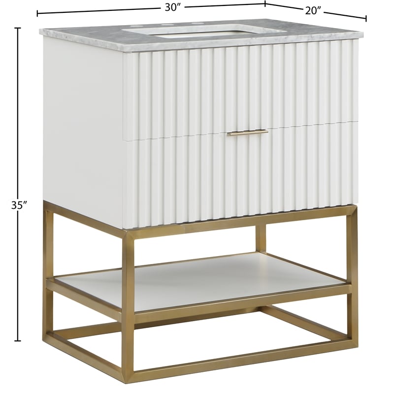 Meridian Furniture Monad White Bathroom Vanity