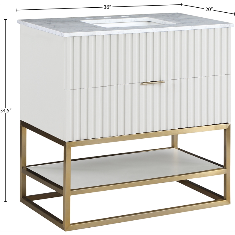 Meridian Furniture Monad White Bathroom Vanity