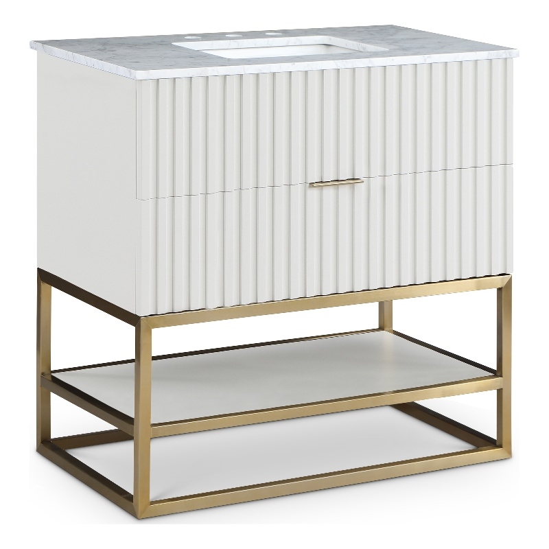 Meridian Furniture Monad White Bathroom Vanity