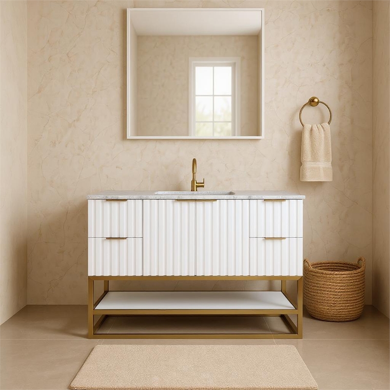 meridian furniture monad white bathroom vanity