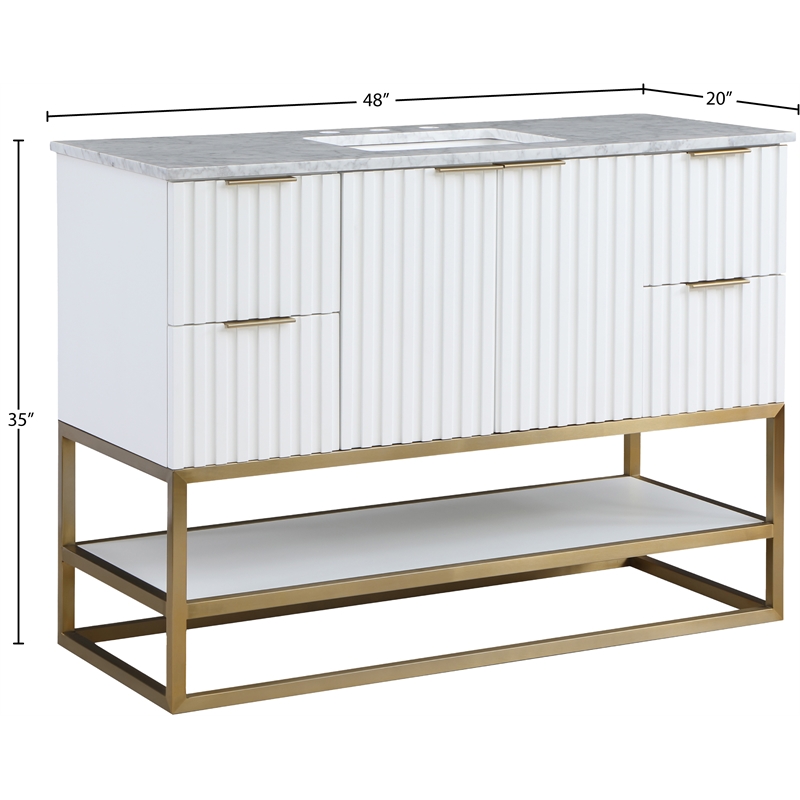 meridian furniture monad white bathroom vanity