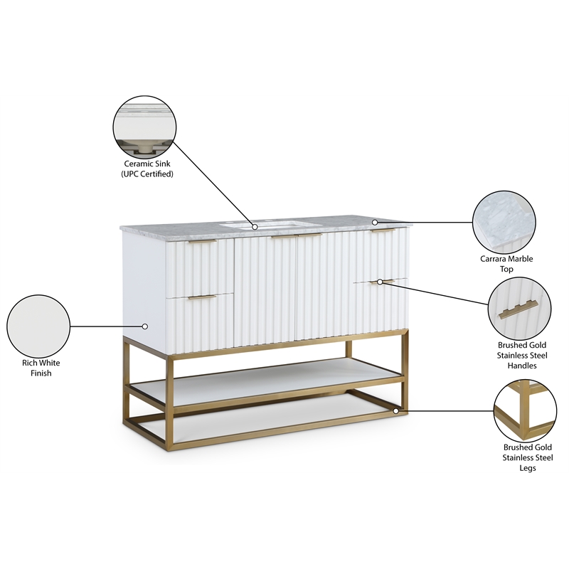 meridian furniture monad white bathroom vanity