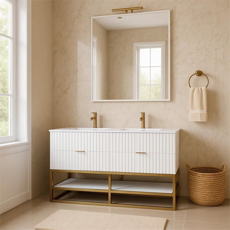 Meridian Furniture Monad White Bathroom Vanity
