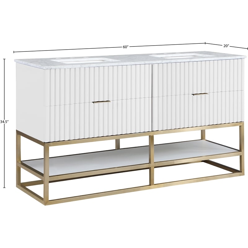 Meridian Furniture Monad White Bathroom Vanity