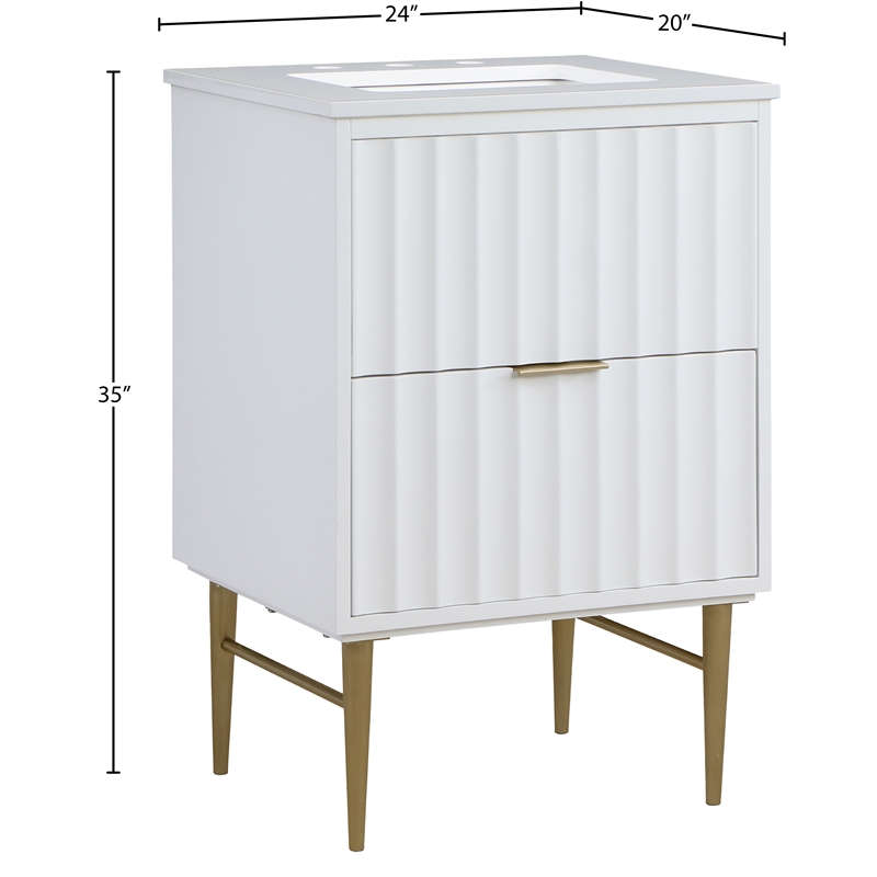 Meridian Furniture Modernist White Bathroom Vanity