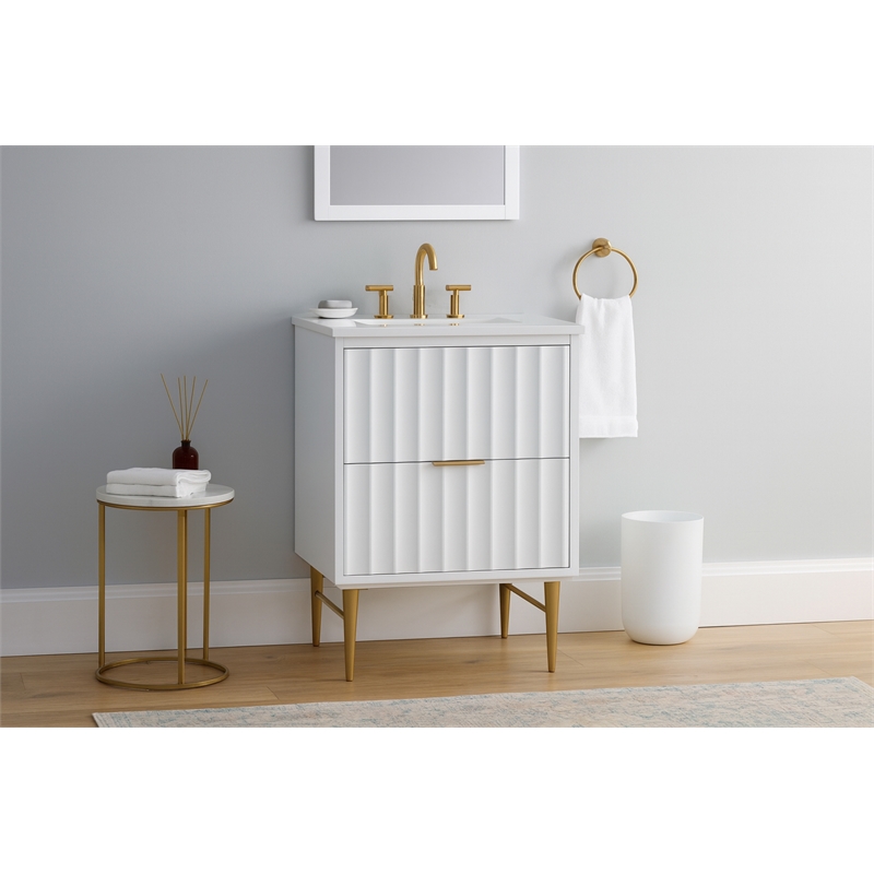 Meridian Furniture Modernist White Bathroom Vanity