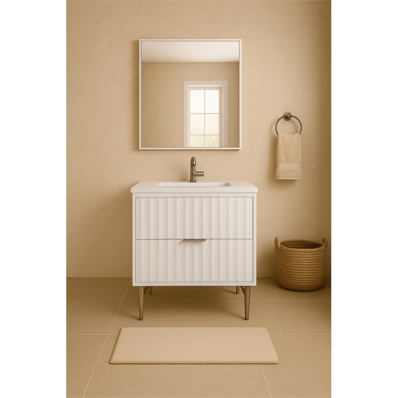 Meridian Furniture Modernist White Bathroom Vanity