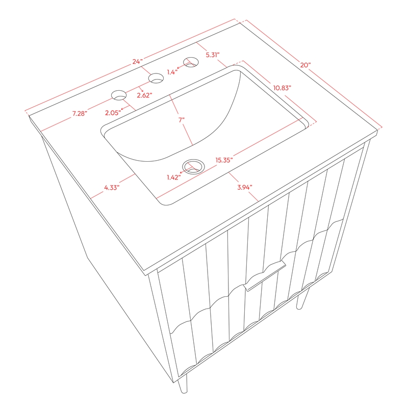 Meridian Furniture Modernist White Bathroom Vanity