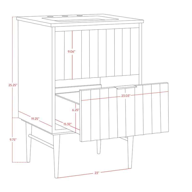 Meridian Furniture Modernist White Bathroom Vanity