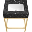 Meridian Furniture Marmo Black Engineered Stone Bathroom Vanity