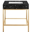 Meridian Furniture Marmo White Engineered Stone Bathroom Vanity