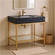 Meridian Furniture Marmo Black Engineered Stone Bathroom Vanity