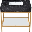 Meridian Furniture Marmo Black Engineered Stone Bathroom Vanity