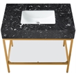 Meridian Furniture Marmo Black Engineered Stone Bathroom Vanity