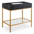 Meridian Furniture Marmo Black Engineered Stone Bathroom Vanity