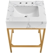 Meridian Furniture Marmo White Engineered Stone Bathroom Vanity