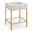 Meridian Furniture Marmo White Engineered Stone Bathroom Vanity