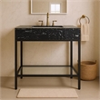 Meridian Furniture Marmo Black Engineered Stone Bathroom Vanity