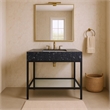 Meridian Furniture Marmo Black Engineered Stone Bathroom Vanity