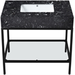 Meridian Furniture Marmo Black Engineered Stone Bathroom Vanity