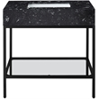 Meridian Furniture Marmo Black Engineered Stone Bathroom Vanity