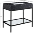 Meridian Furniture Marmo Black Engineered Stone Bathroom Vanity