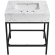 Meridian Furniture Marmo Black Engineered Stone Bathroom Vanity