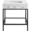 Meridian Furniture Marmo Black Engineered Stone Bathroom Vanity