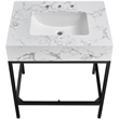Meridian Furniture Marmo Black Engineered Stone Bathroom Vanity