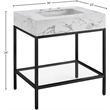 Meridian Furniture Marmo Black Engineered Stone Bathroom Vanity