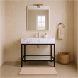 Meridian Furniture Marmo White Engineered Stone Bathroom Vanity