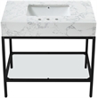 Meridian Furniture Marmo White Engineered Stone Bathroom Vanity