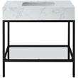 Meridian Furniture Marmo White Engineered Stone Bathroom Vanity